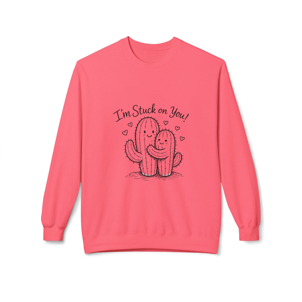 I'm Stuck on You Cactus Crewneck Sweatshirt | Cute Succulent Illustration