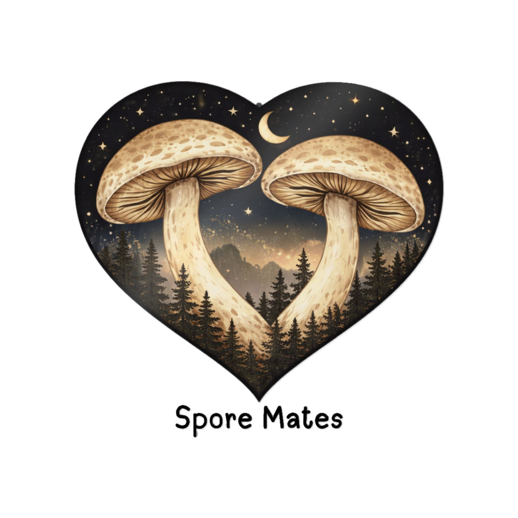 Spore Mates Mushroom Heart Sticker | Die-Cut Sticker