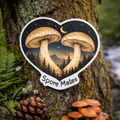 Spore Mates Mushroom Heart Sticker | Die-Cut Sticker