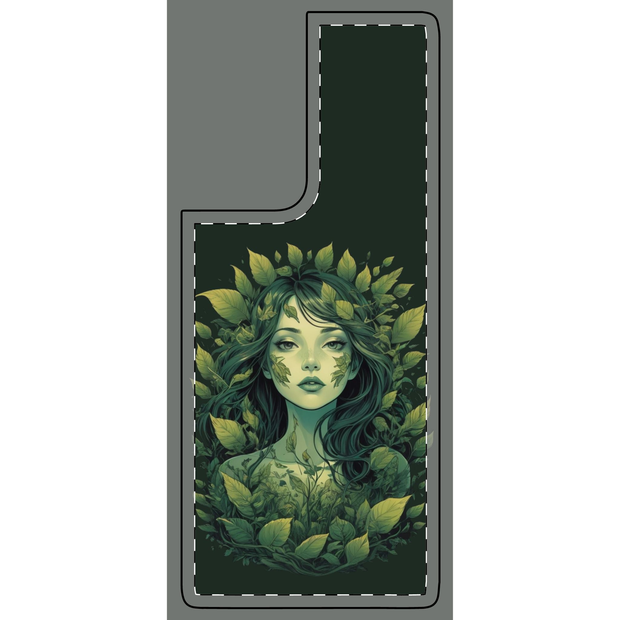 Green Goddess Phone Skin (vegan paper leather) – Nature Spirit Floral Phone Decal