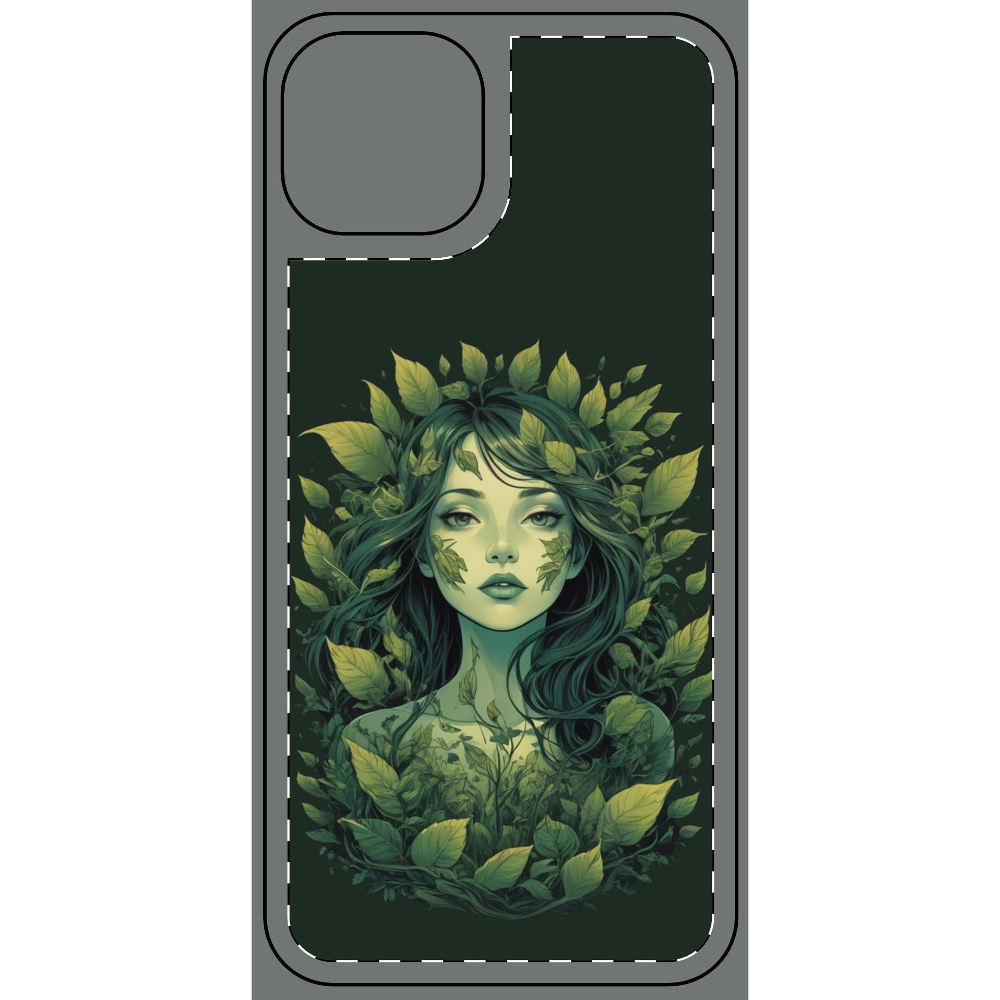 Green Goddess Phone Skin (vegan paper leather) – Nature Spirit Floral Phone Decal