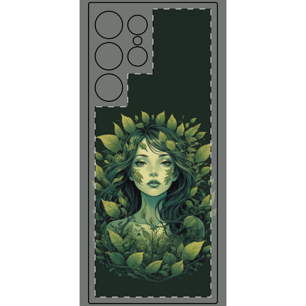 Green Goddess Phone Skin (vegan paper leather) – Nature Spirit Floral Phone Decal