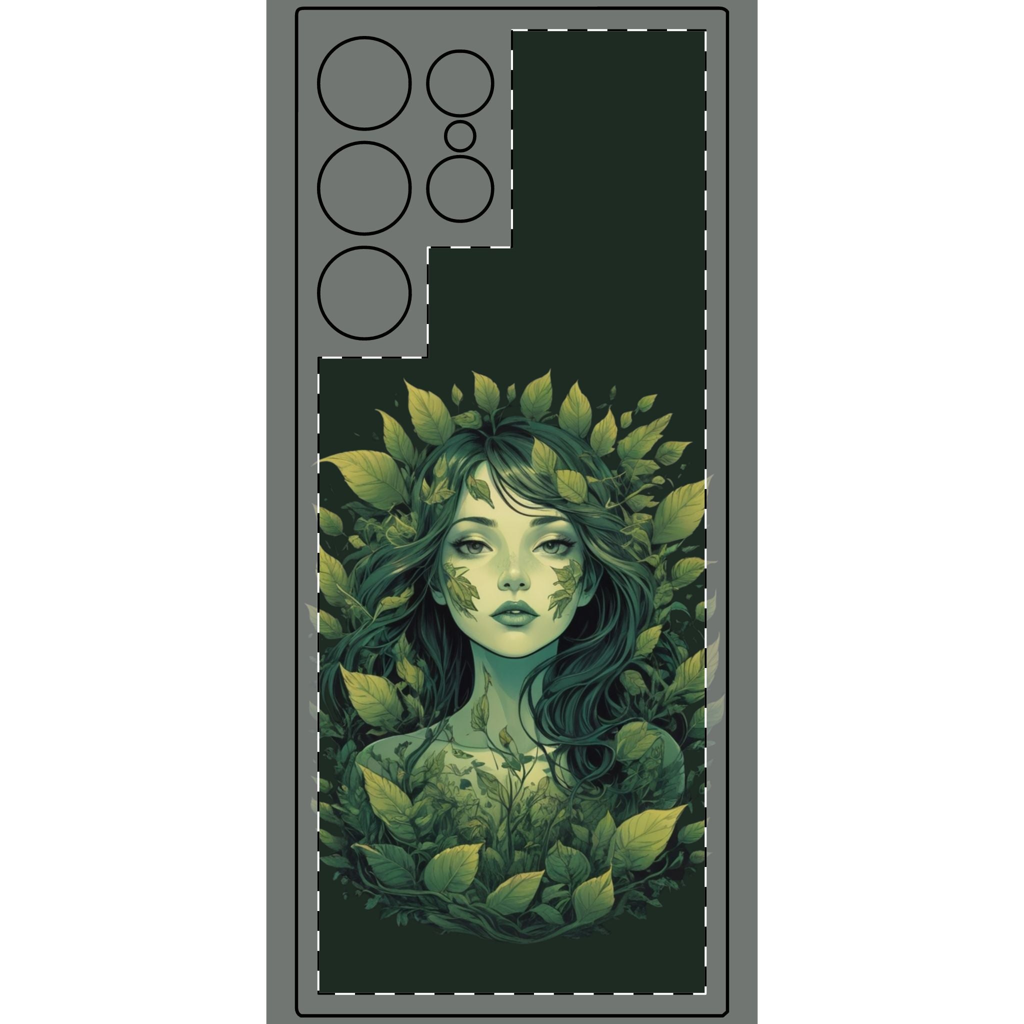 Green Goddess Phone Skin (vegan paper leather) – Nature Spirit Floral Phone Decal