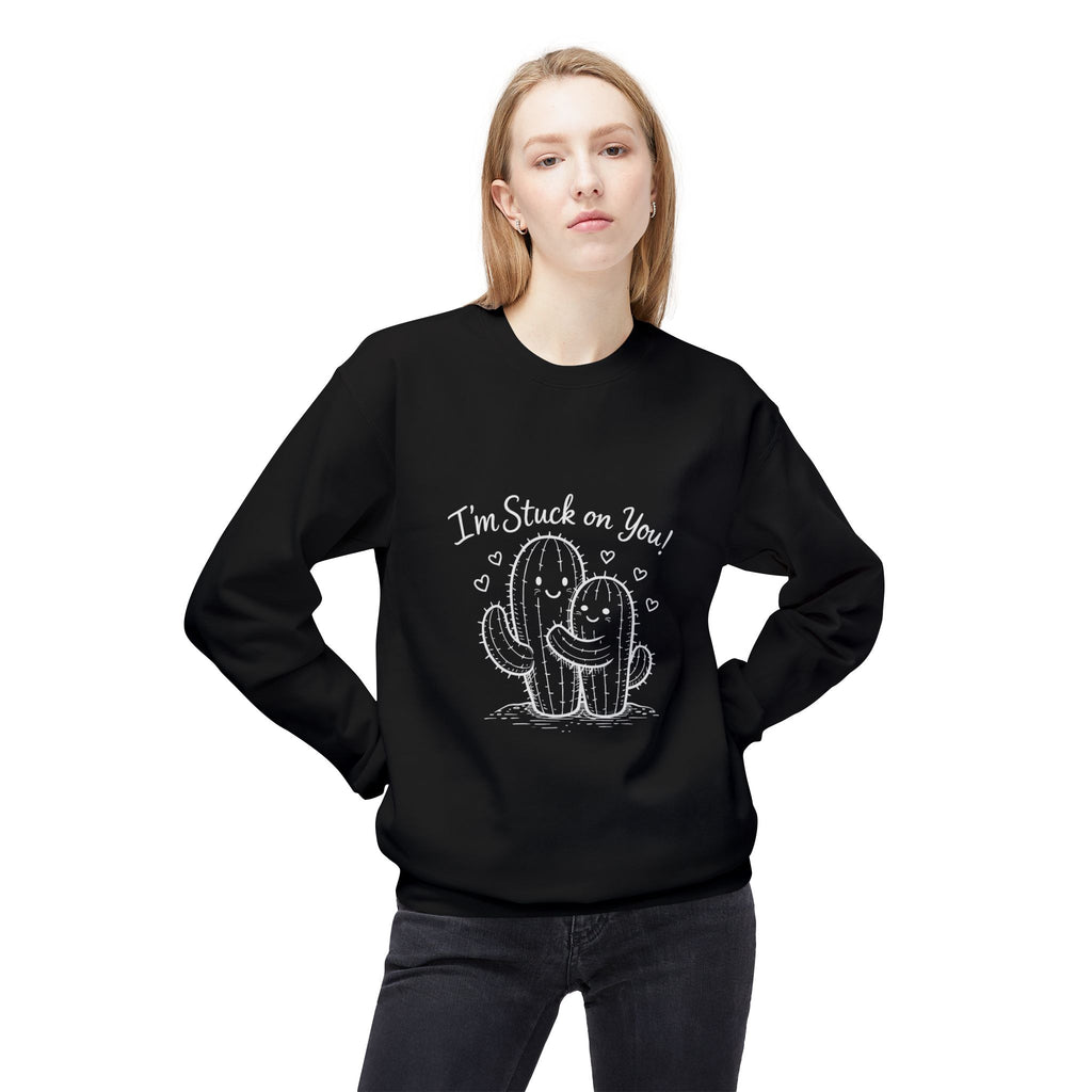 I'm Stuck on You Cactus Crewneck Sweatshirt | Cute Succulent Illustration