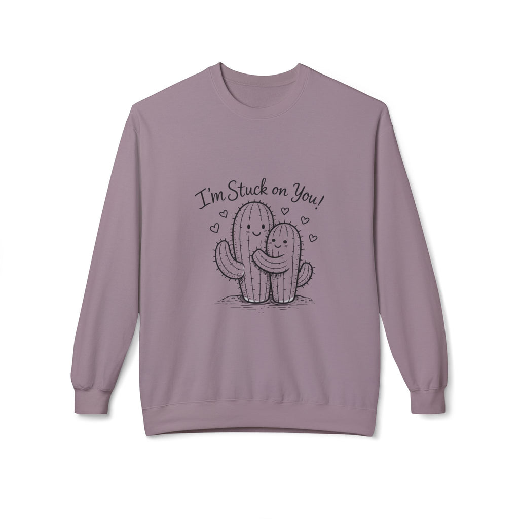 I'm Stuck on You Cactus Crewneck Sweatshirt | Cute Succulent Illustration