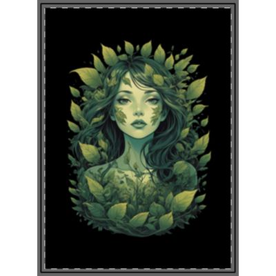 Green Goddess Botanical Woven Tapestry | Dark Forest Wall Art | Nature Spirit Cottagecore Decor | Moody Plant Aesthetic